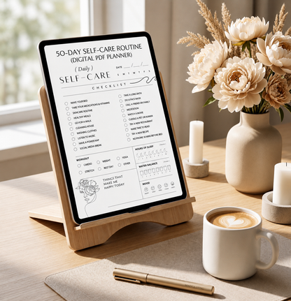 50-Day Self-Care Planner | Daily Wellness, Habit & Mental Health Journal